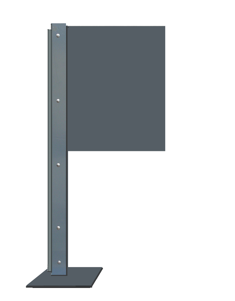 Support métal drapeau simple pour R3 vertical
